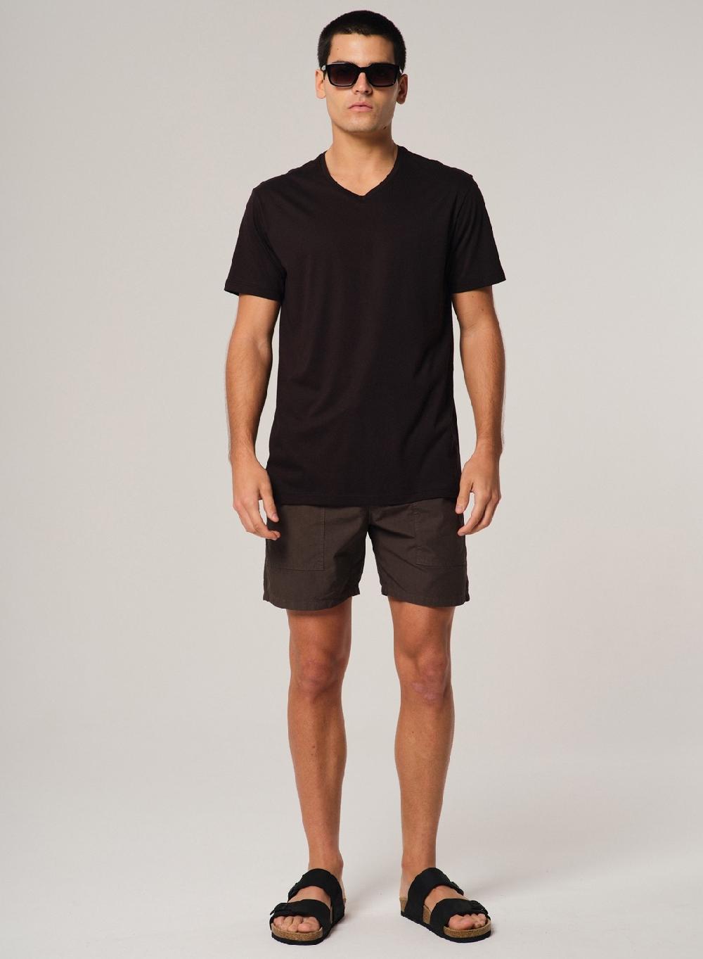 Etiqueta negra Remera luxury cuello V Oferta especial de fábrica