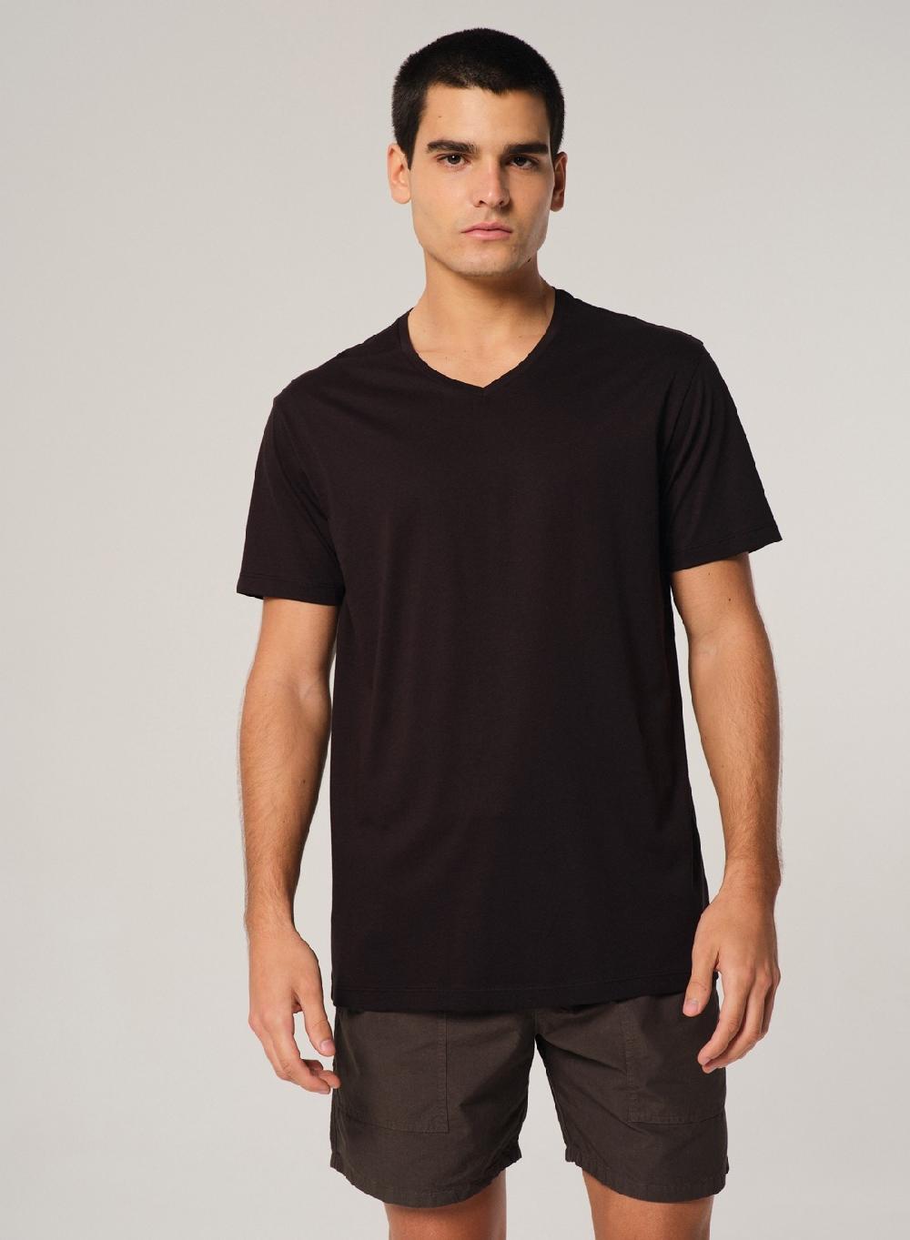 Etiqueta negra Remera luxury cuello V Oferta especial de fábrica