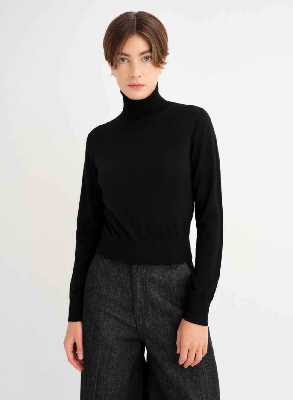 Etiqueta negra Polera clasica merino Outlet online