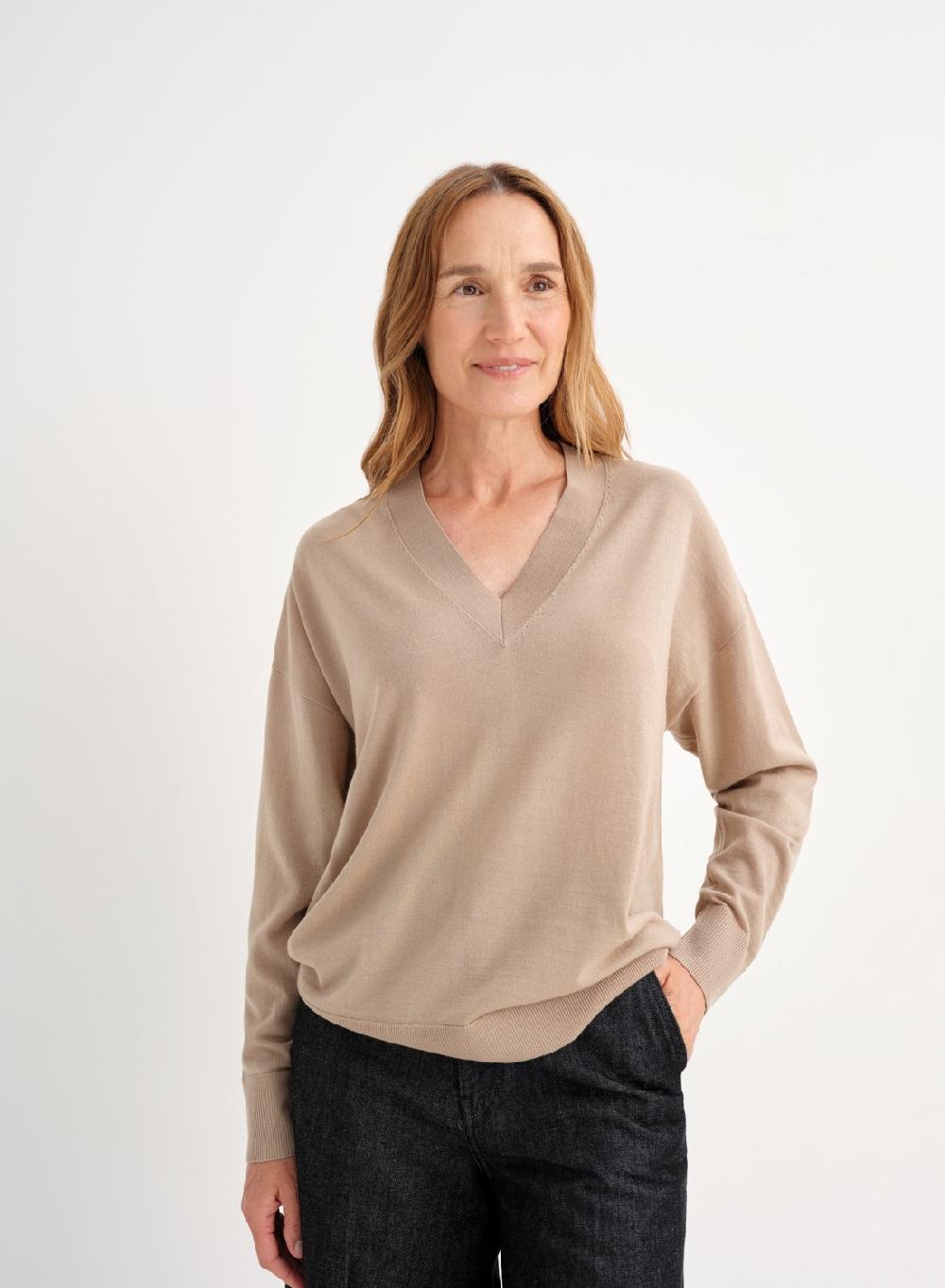 Etiqueta negra Sweater V amplio merino Gran oferta