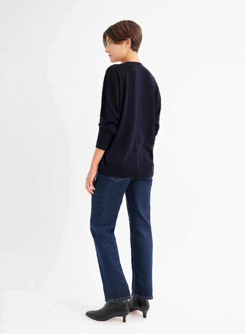 Etiqueta negra Sweater V amplio merino Rebajas baratas