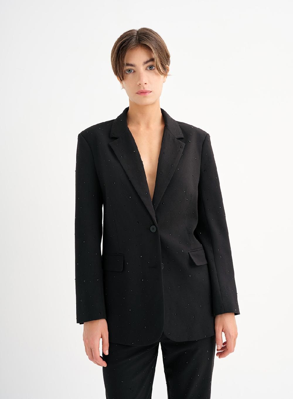 Etiqueta negra Saco formal brillos Ventas relámpago
