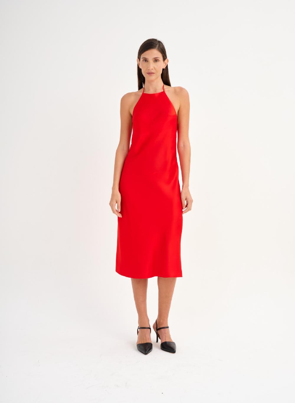 Etiqueta negra Vestido saten liviano Precio ultrabajo
