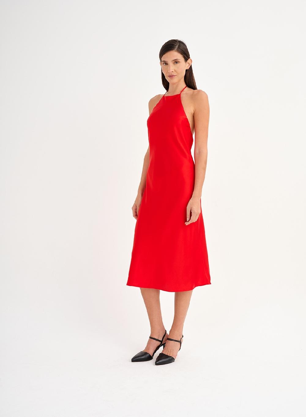 Etiqueta negra Vestido saten liviano Precio ultrabajo