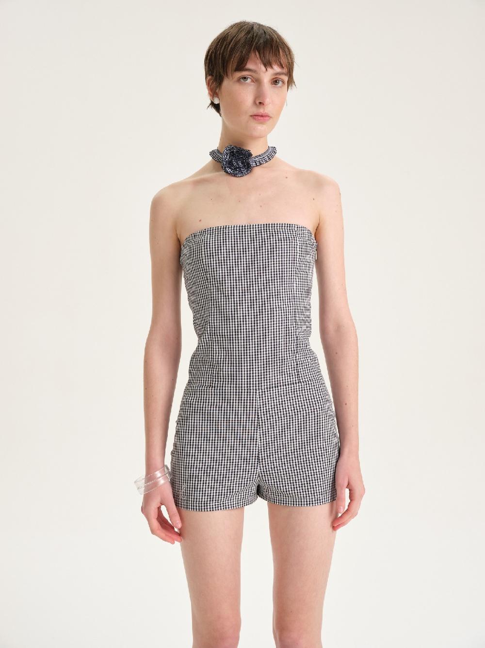 Etiqueta negra Entero strapless poplin Rebajas de fin de temporada