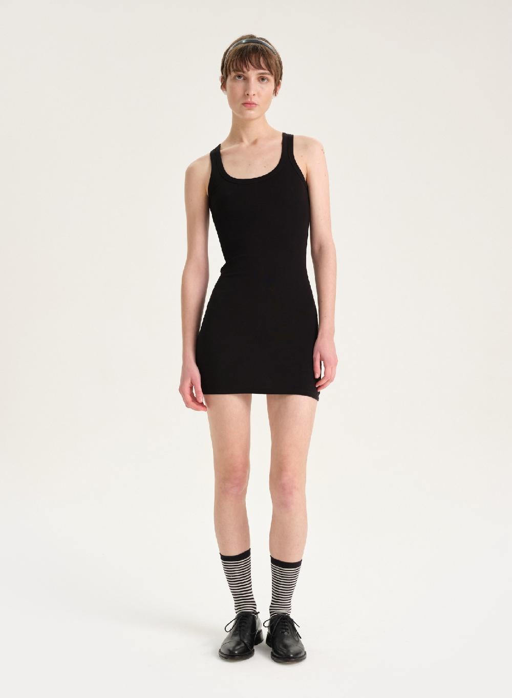 Etiqueta negra Vestido Rib Outlet