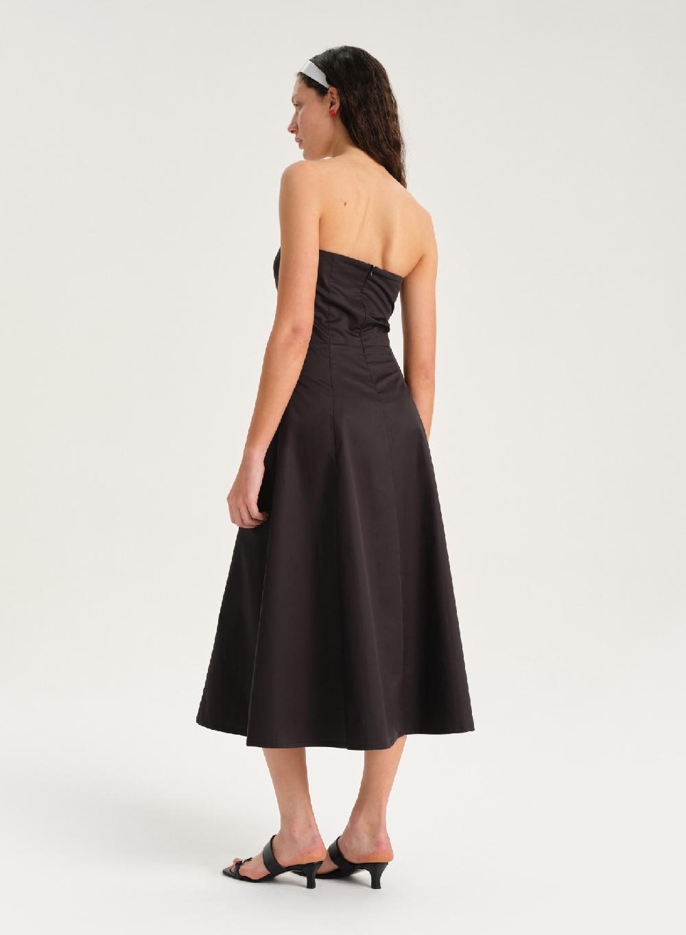 Etiqueta negra Vestido strapless poplin En oferta