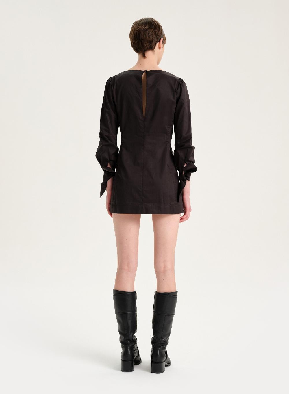 Etiqueta negra Vestido manga larga poplin Gran oferta