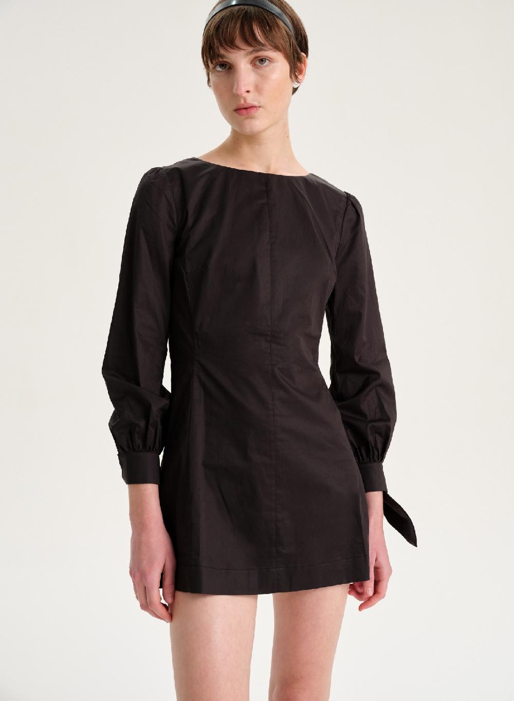 Etiqueta negra Vestido manga larga poplin Gran oferta