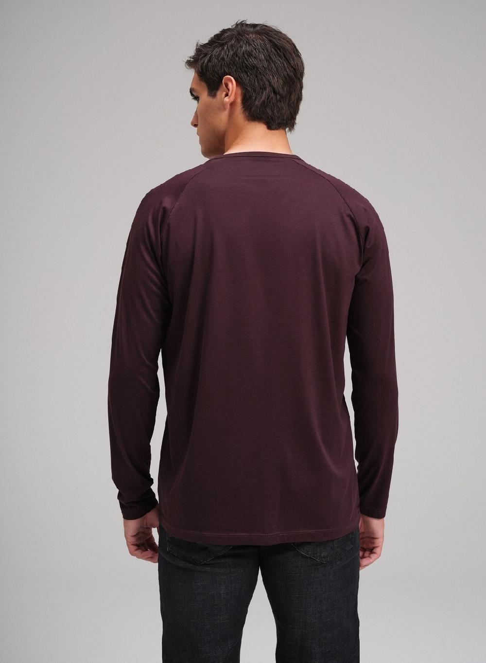 Etiqueta negra Remera raglan cuello U manga larga luxury Ventas relámpago