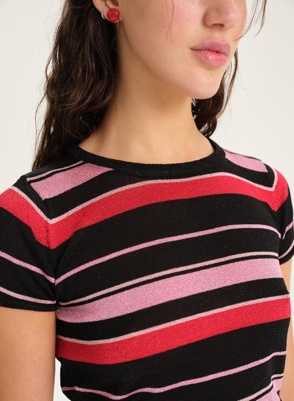 Etiqueta negra Remera rayas lurex Outlet online