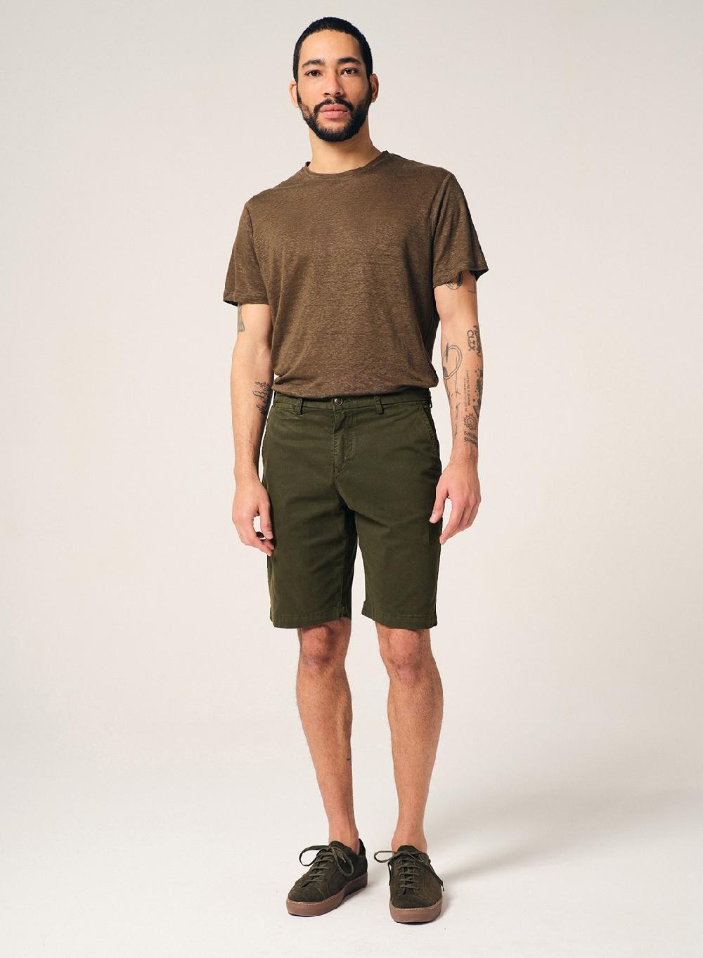 Etiqueta negra Bermuda gabardina garment dye Venta caliente