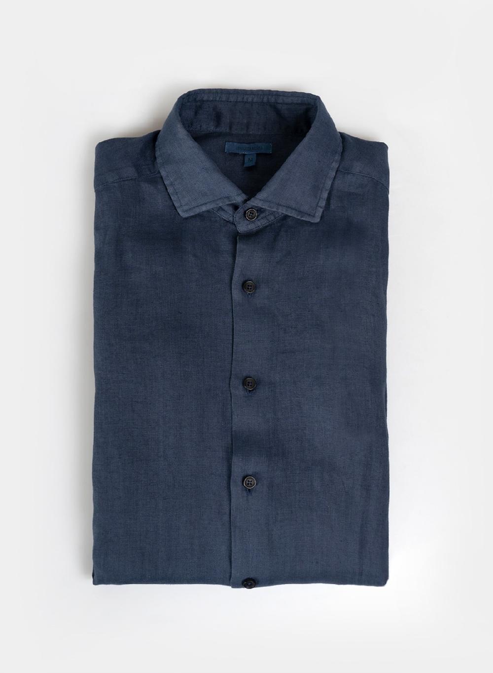 Etiqueta negra Camisa Lino Garment DYE Made in Italy Liquidación