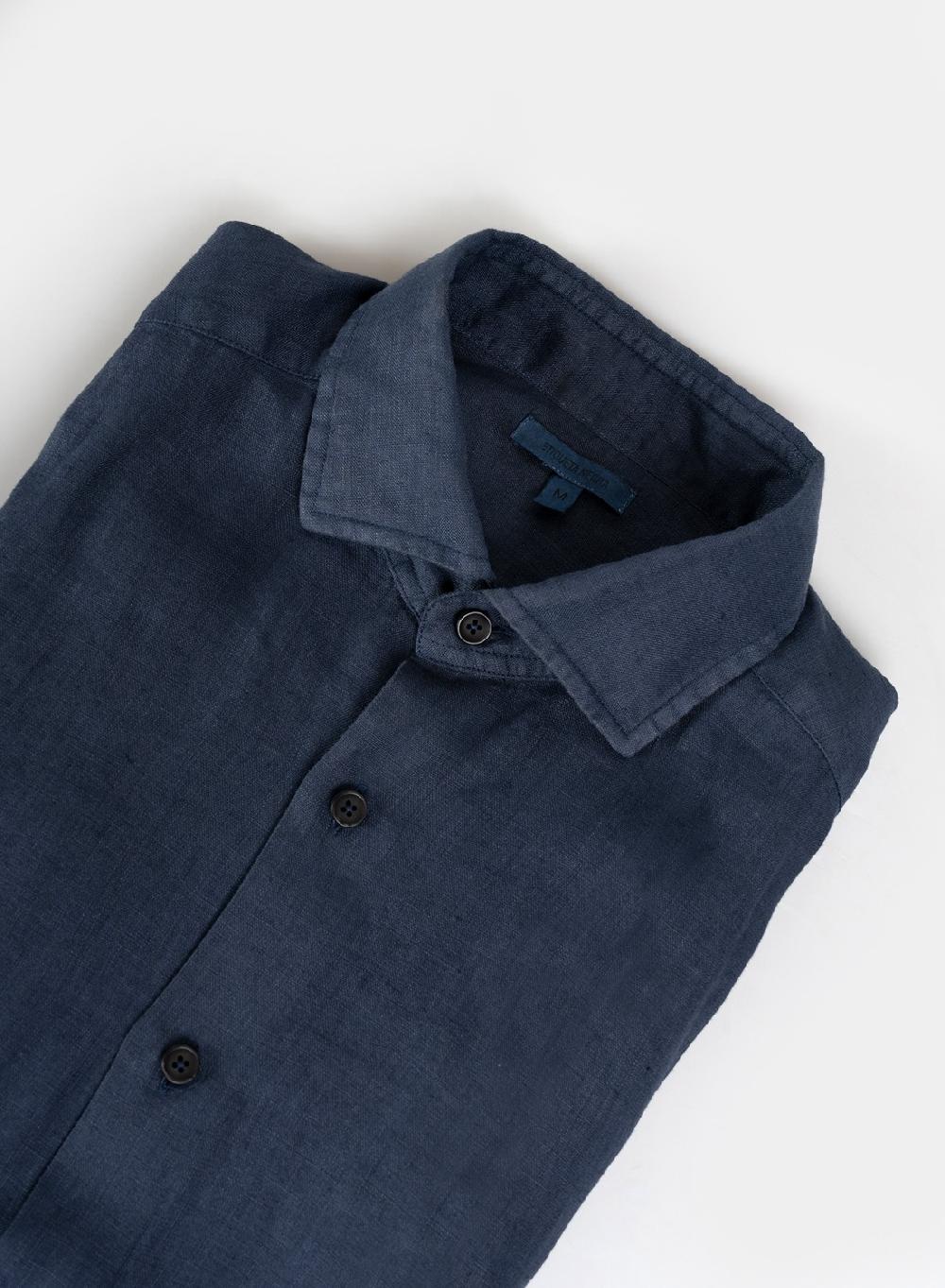 Etiqueta negra Camisa Lino Garment DYE Made in Italy Liquidación