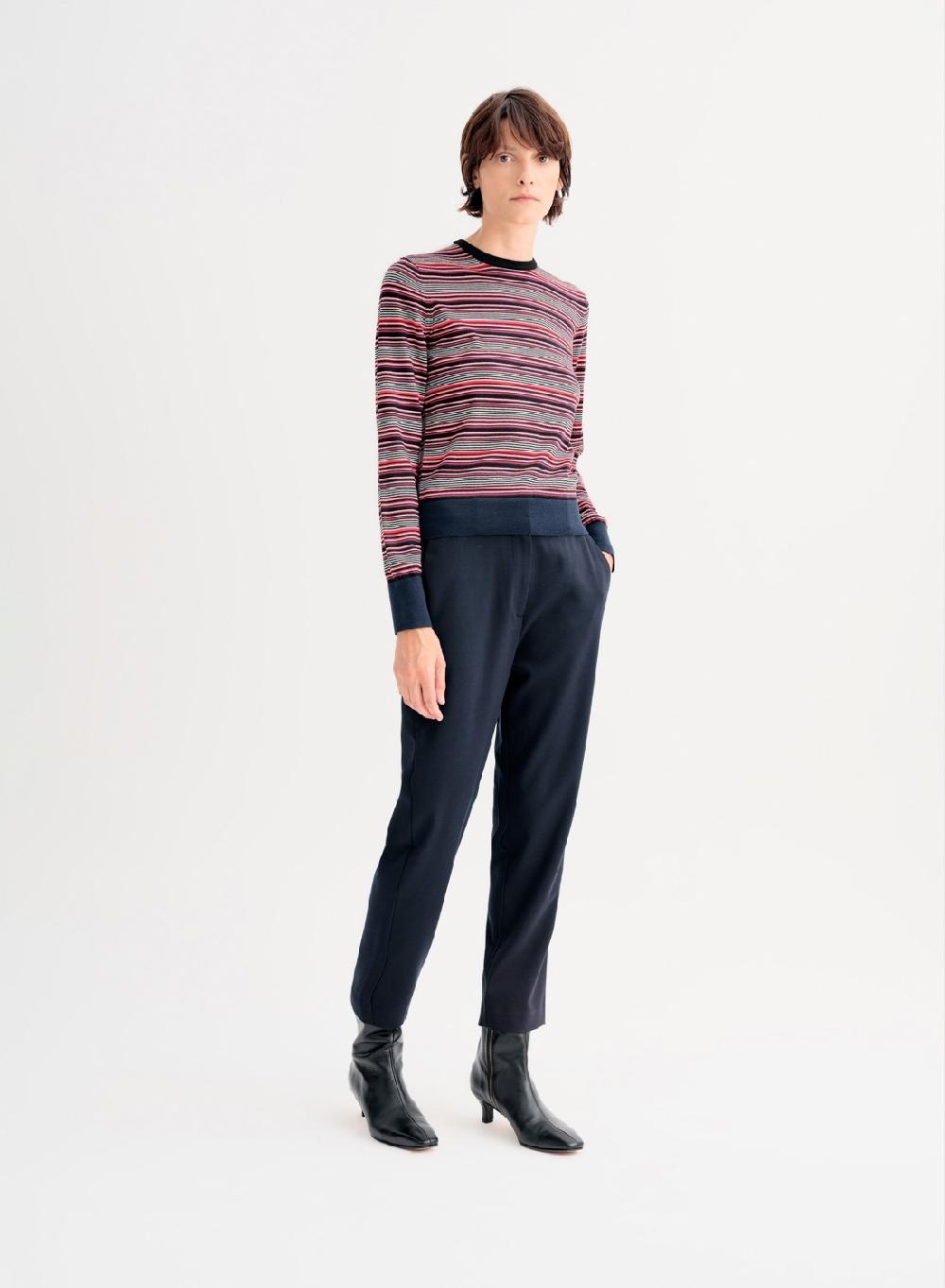 Etiqueta negra Sweater clasico rayitas merino