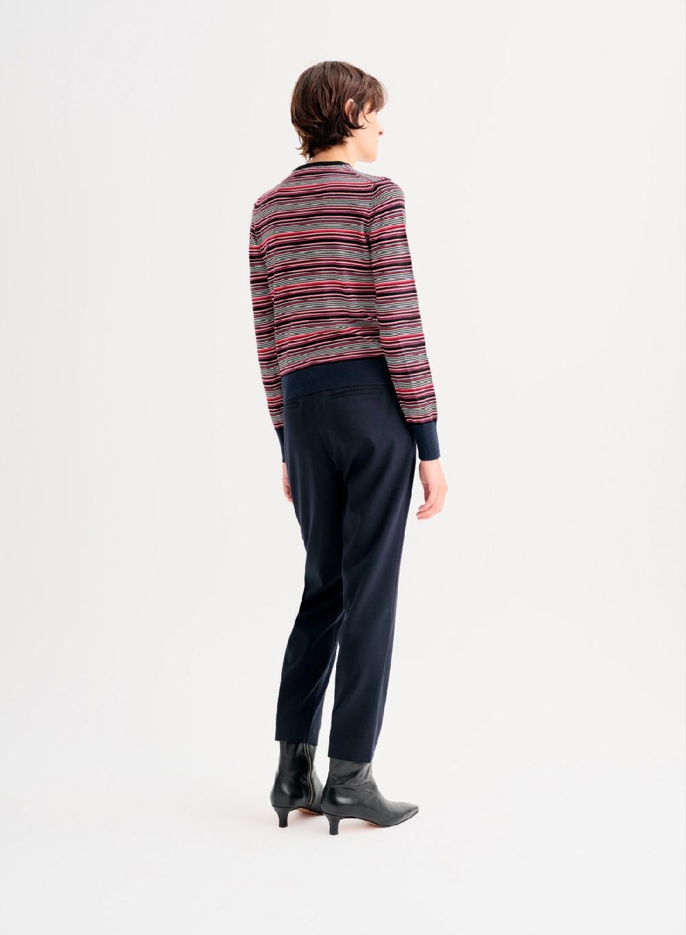 Etiqueta negra Sweater clasico rayitas merino Última moda