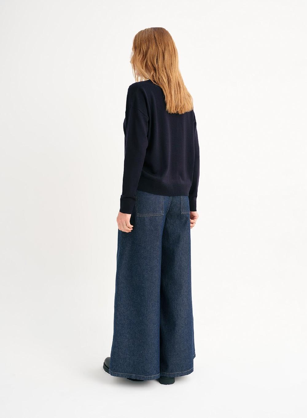 Etiqueta negra Sweater amplio merino Descuento por venta flash