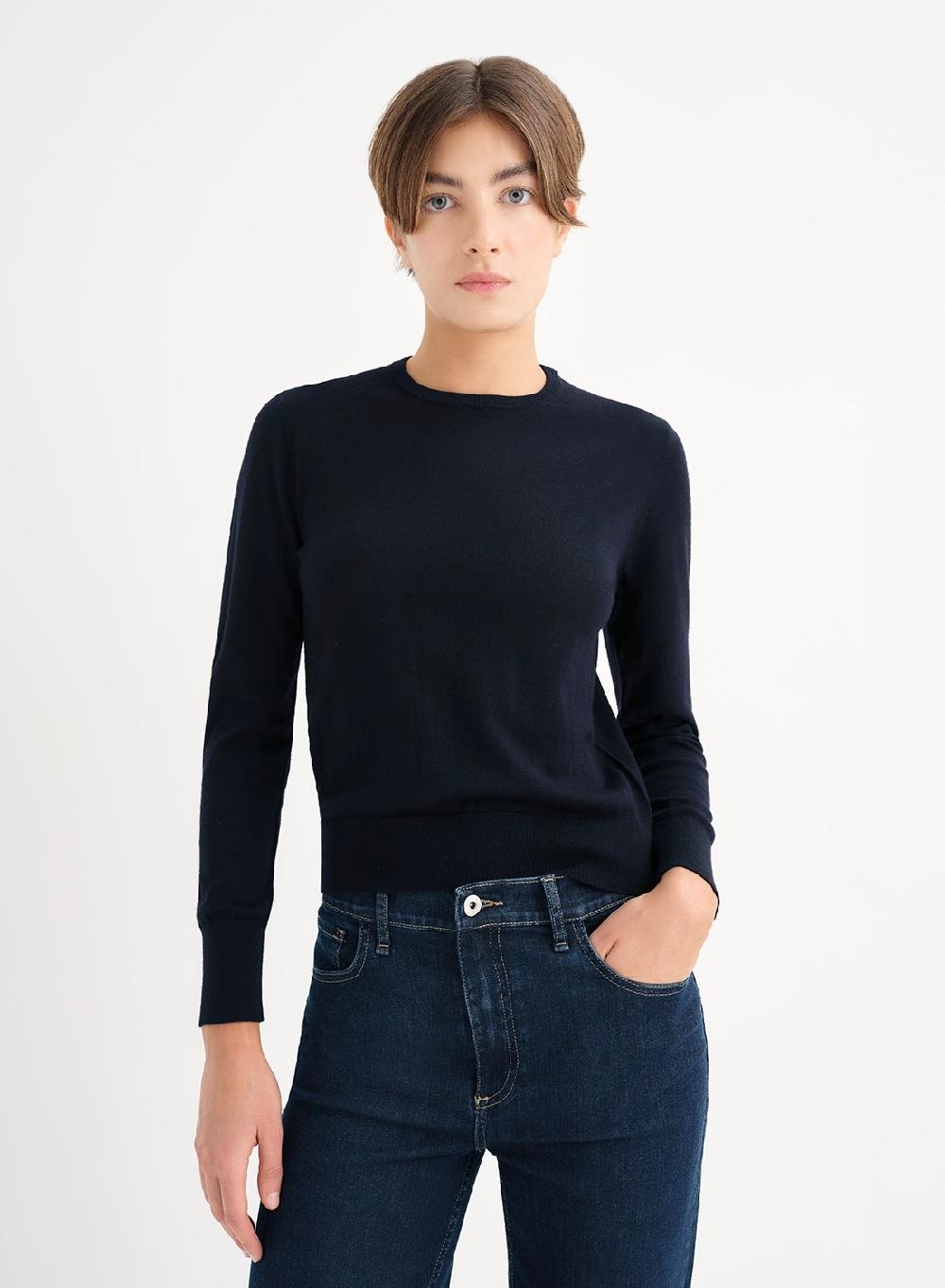 Etiqueta negra Sweater clasico merino Rebajas de fin de temporada