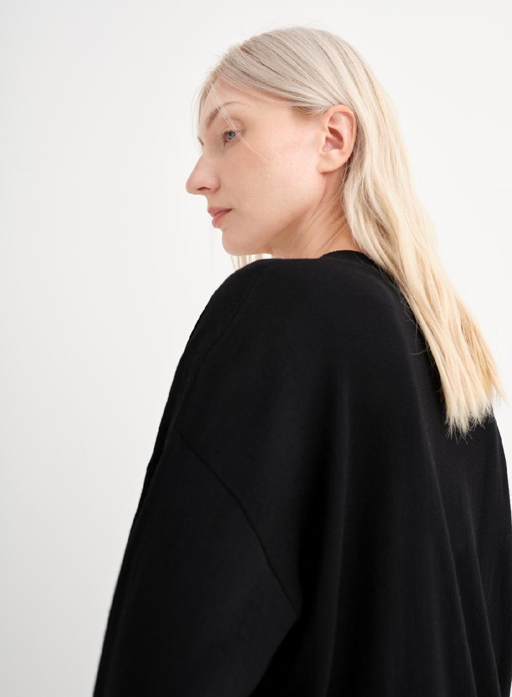 Etiqueta negra Sweater V amplio merino Outlet
