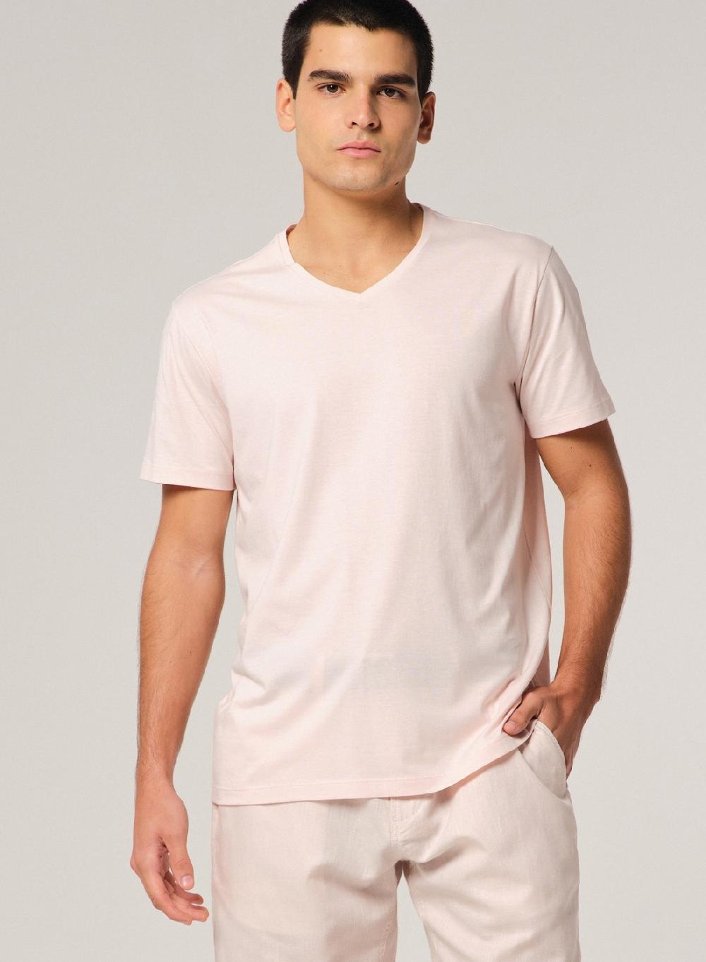 Etiqueta negra Remera luxury cuello V Venta caliente