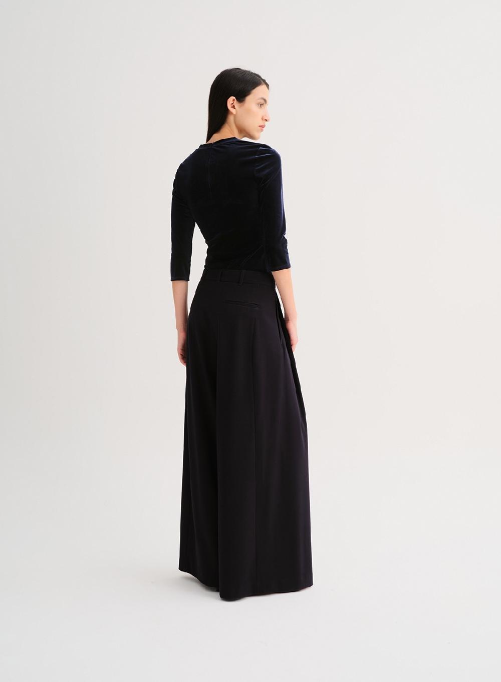 Etiqueta negra Pantalon ancho formal Envío gratis