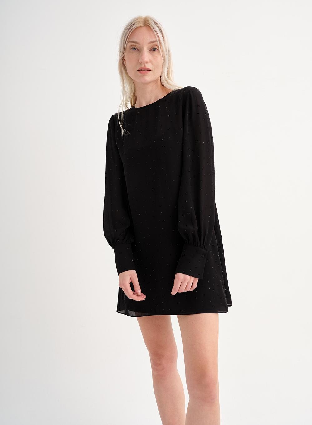 Etiqueta negra Vestido gasa brillos seda COMPRAR AHORA