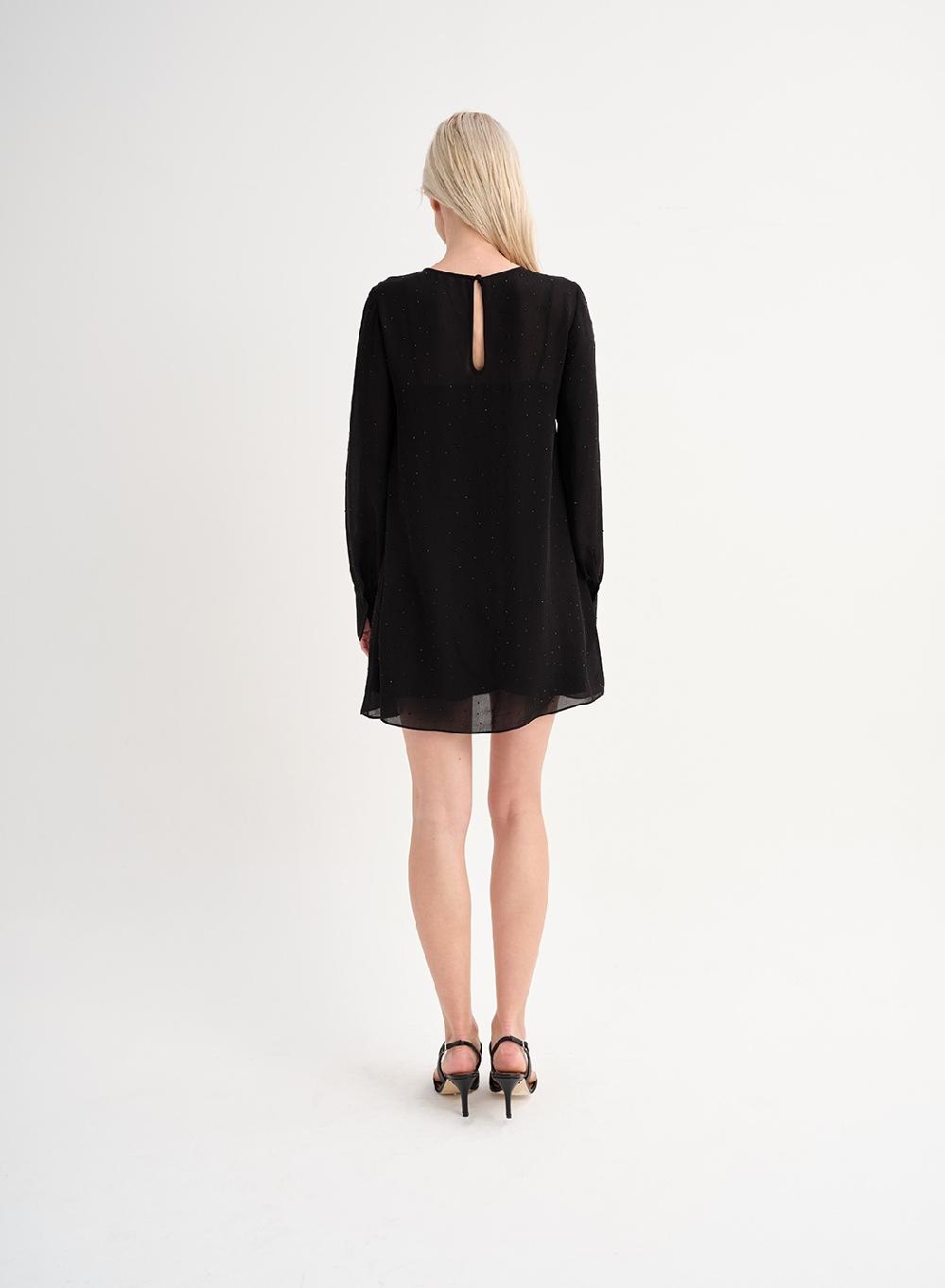Etiqueta negra Vestido gasa brillos seda COMPRAR AHORA