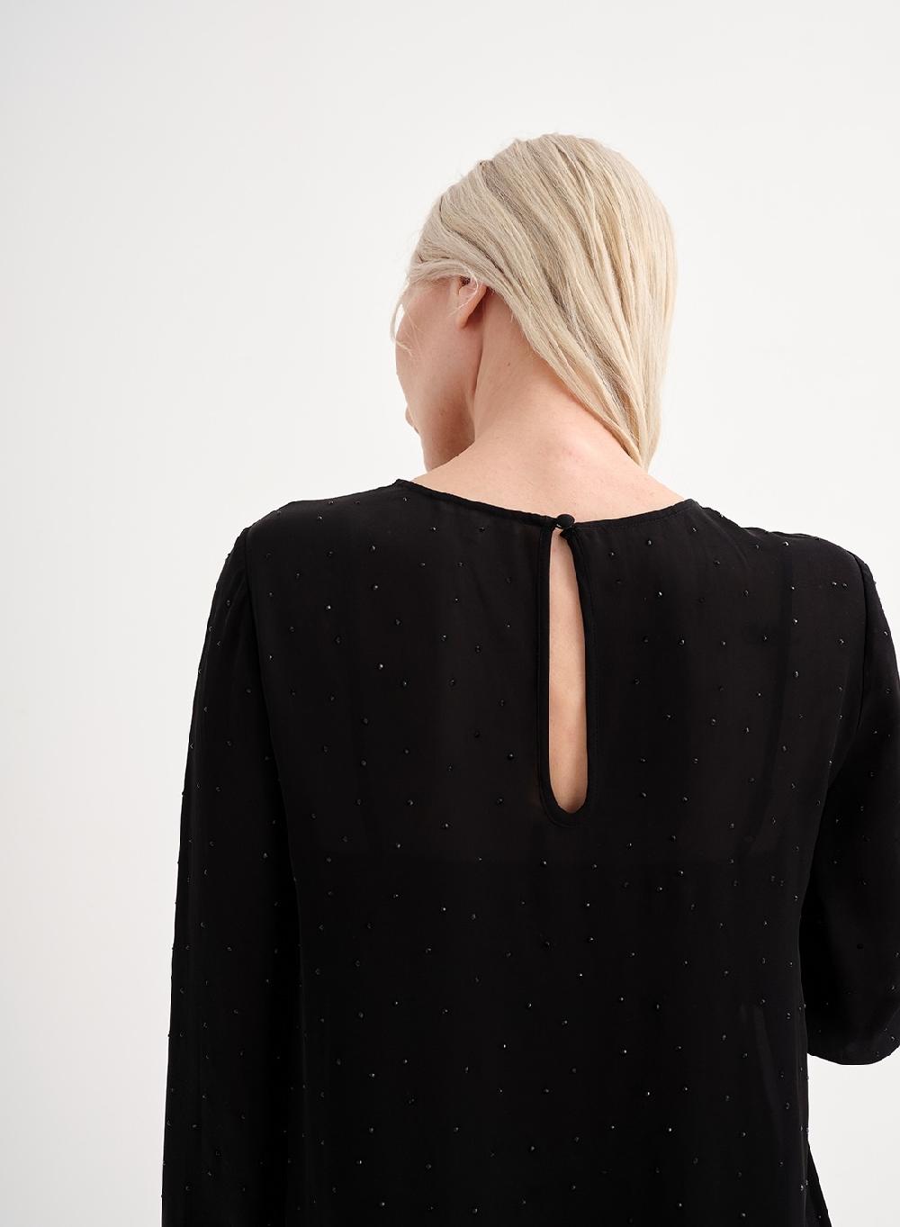 Etiqueta negra Vestido gasa brillos seda COMPRAR AHORA