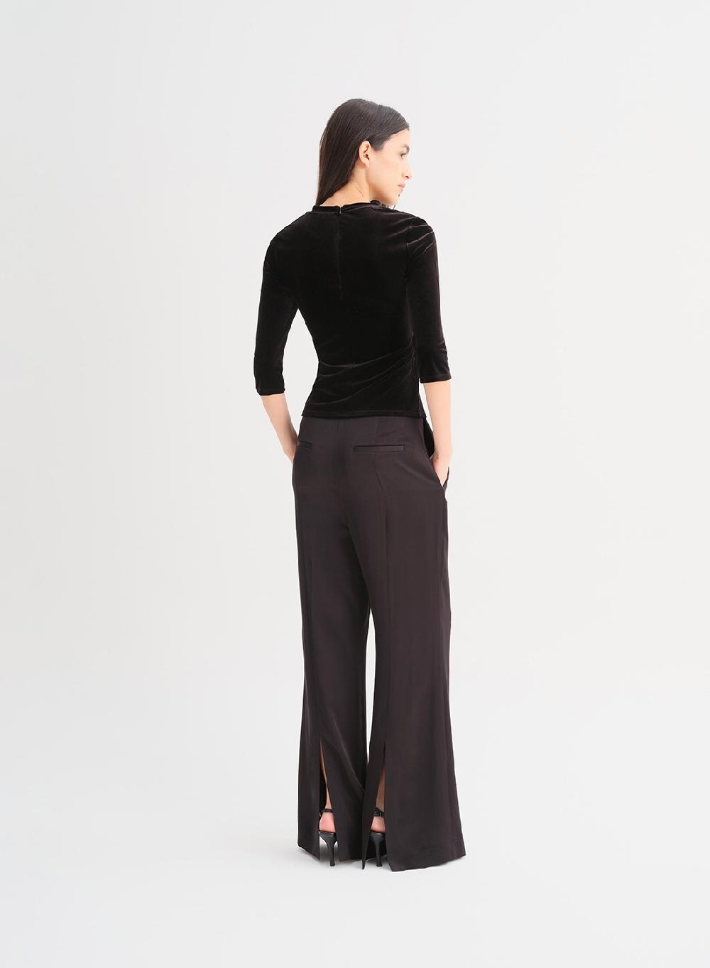 Etiqueta negra Remera terciopelo spandex Promoción por tiempo limitado