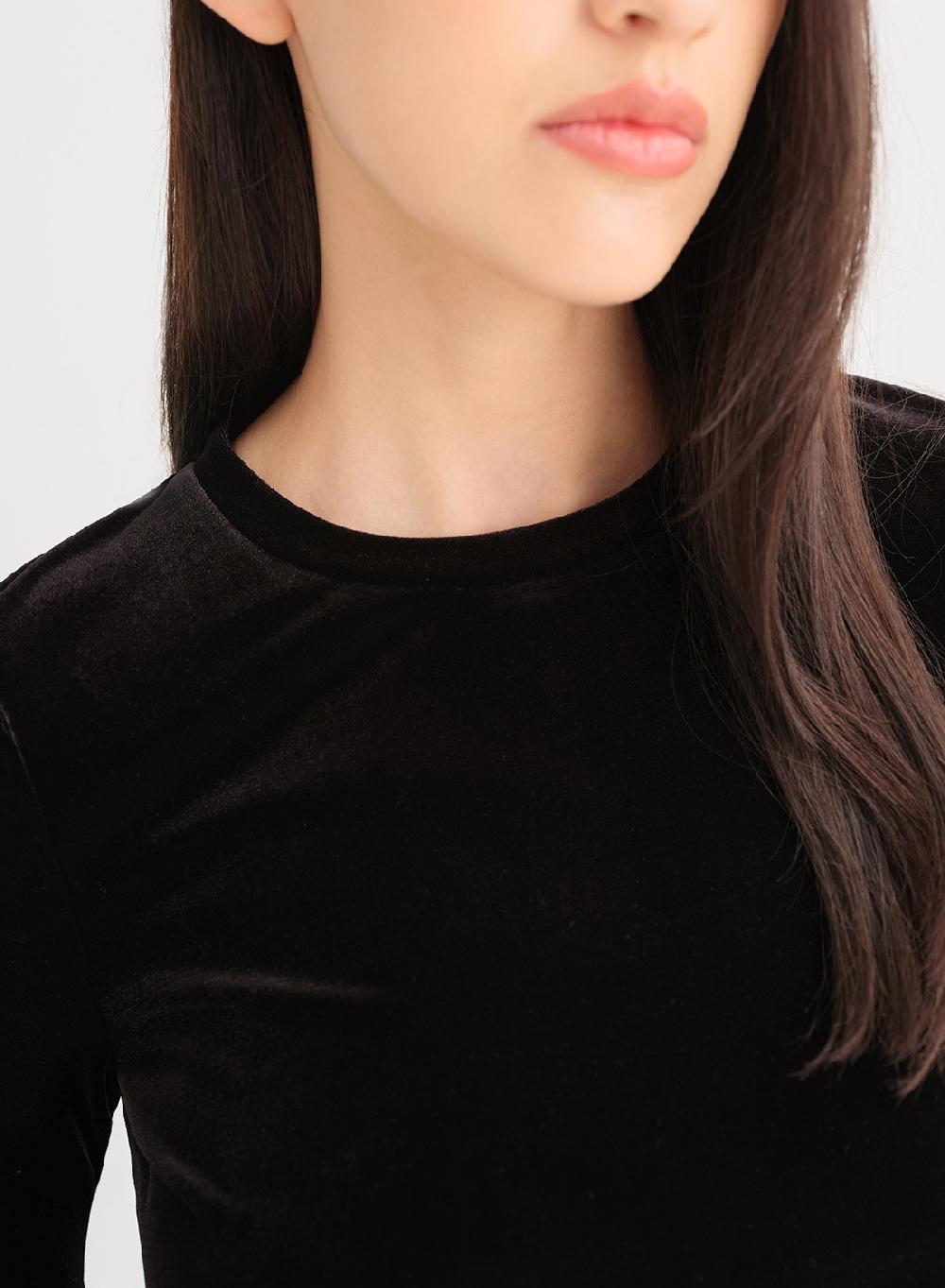 Etiqueta negra Remera terciopelo spandex Promoción por tiempo limitado