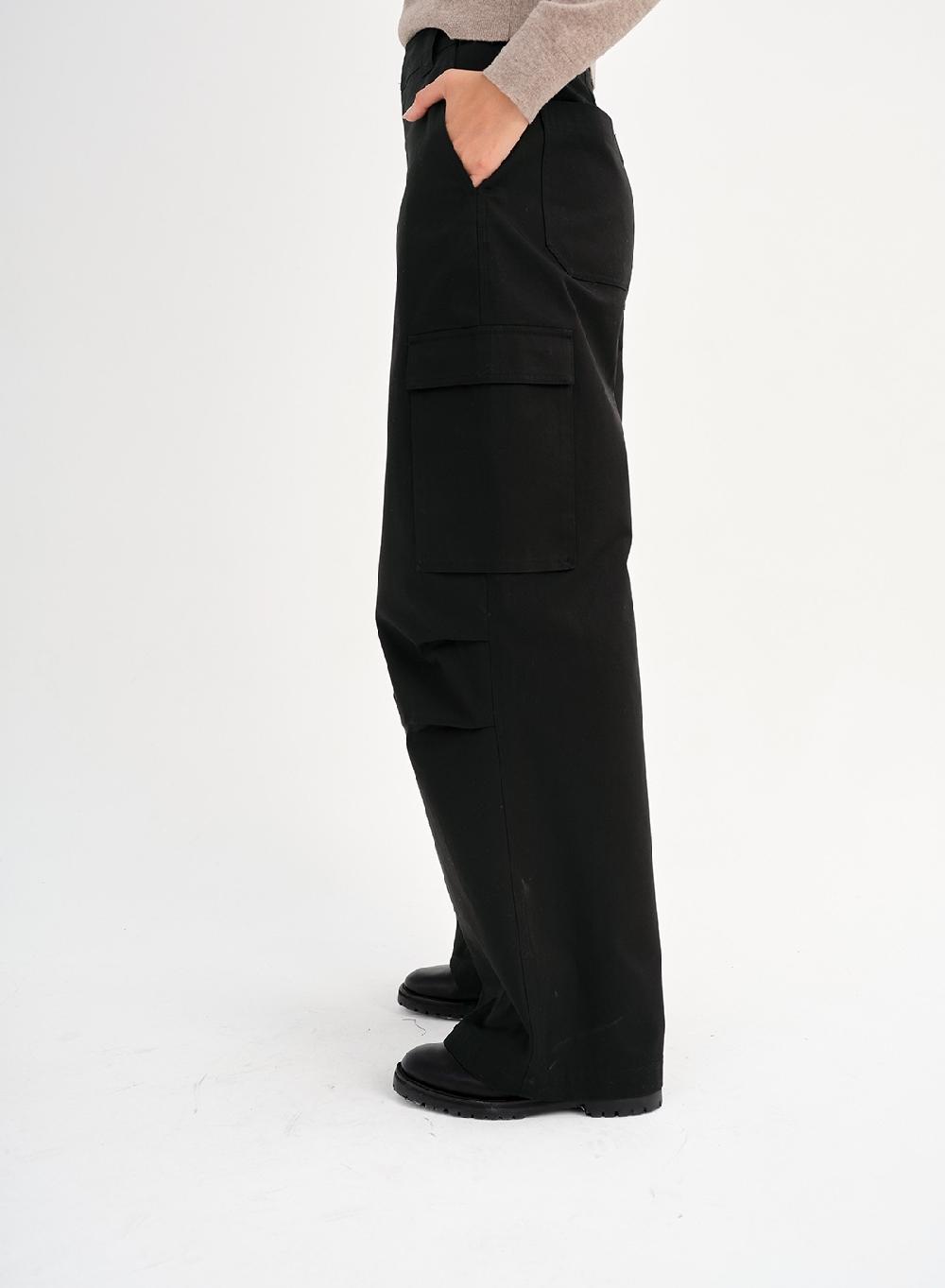 Etiqueta negra Pantalon bolsillos gabardina Liquidación