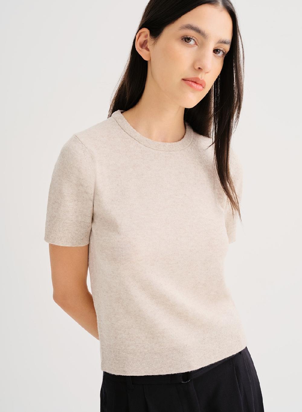 Etiqueta negra Remera tejida lana cashmere Tienda de fábrica