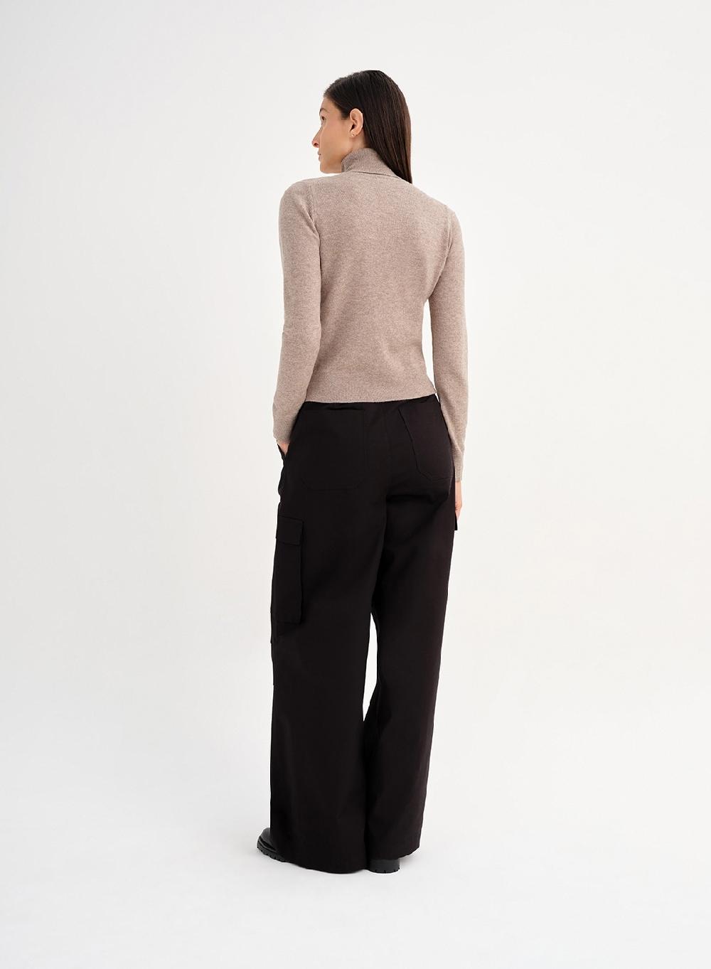 Etiqueta negra Polera tejida lana cashmere Libre de impuestos