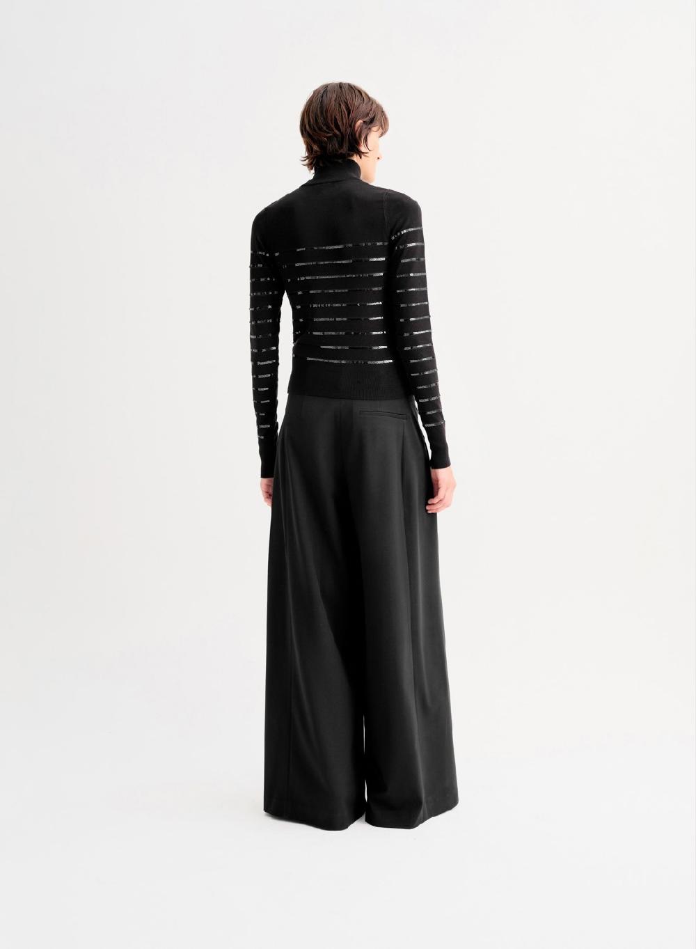 Etiqueta negra Polera tejida marinera Oferta exclusiva