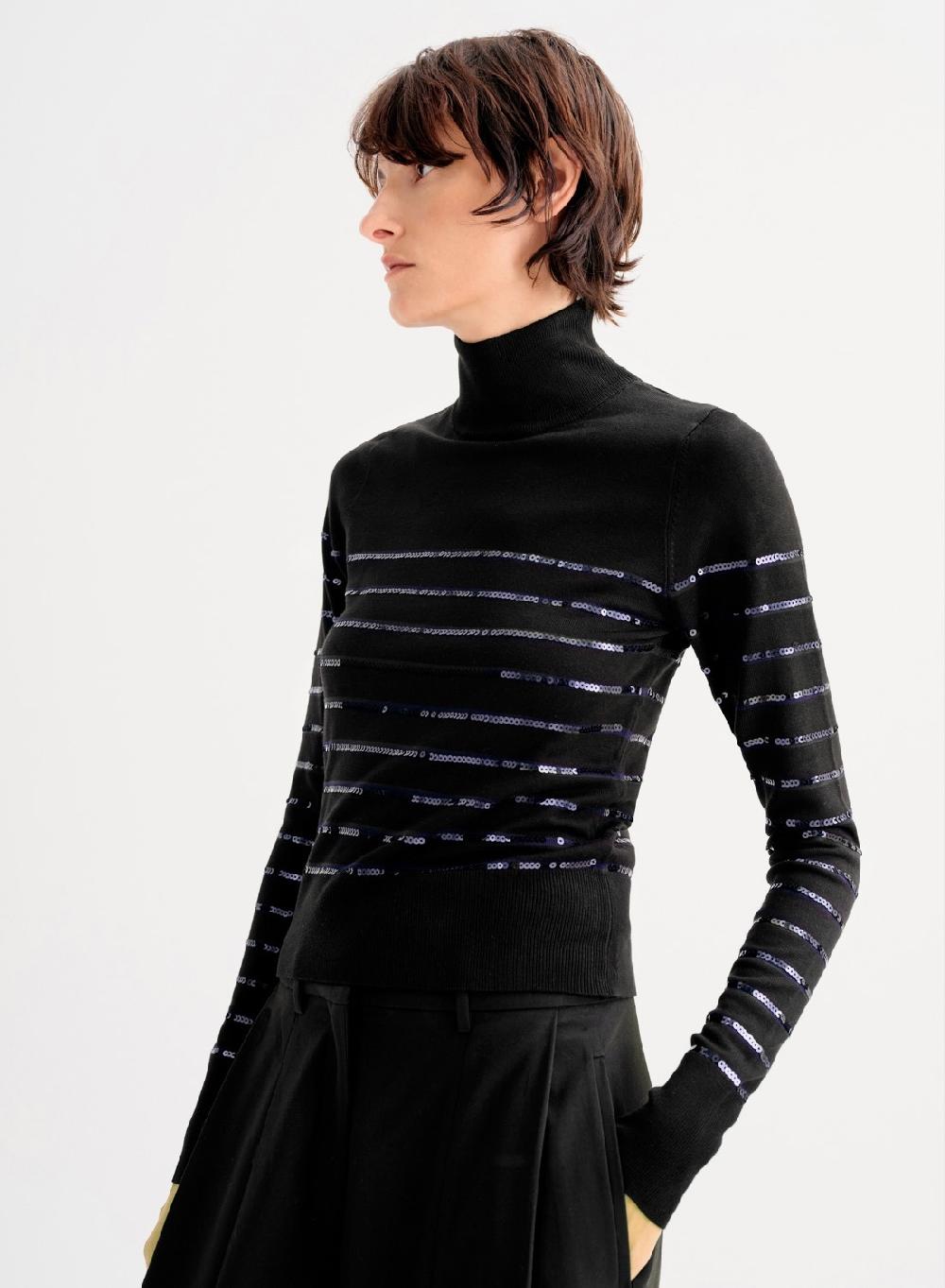 Etiqueta negra Polera tejida marinera Oferta exclusiva