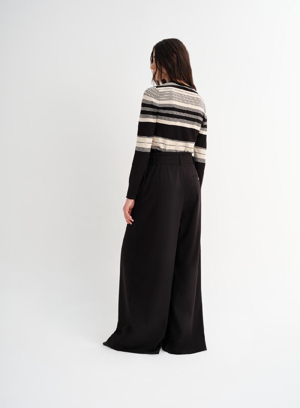 Etiqueta negra Pantalon cinturon formal Rebajas
