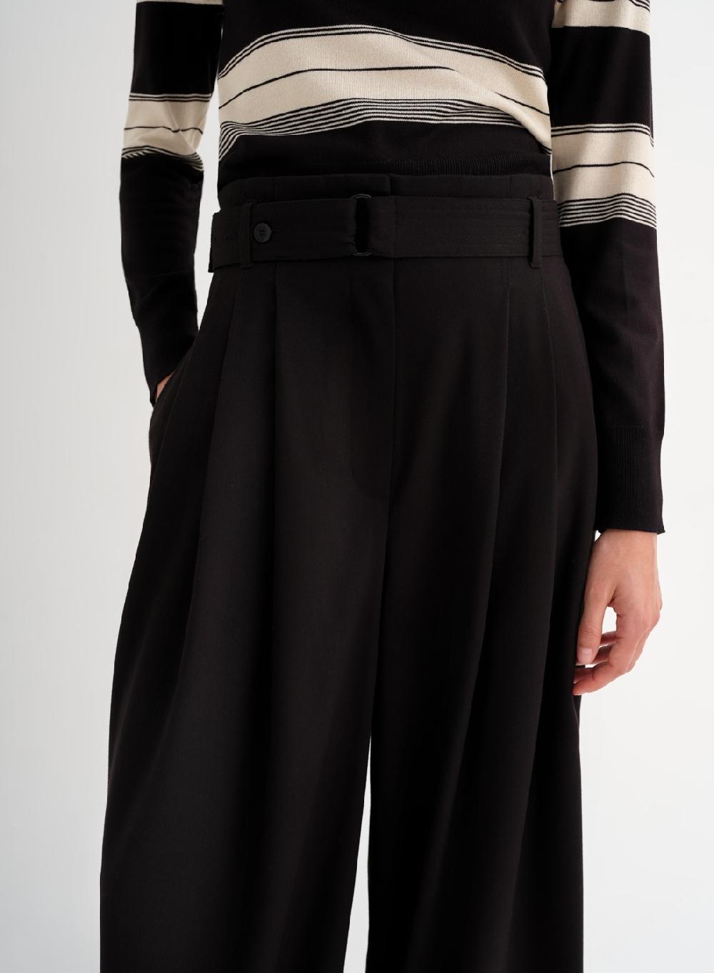 Etiqueta negra Pantalon cinturon formal Rebajas