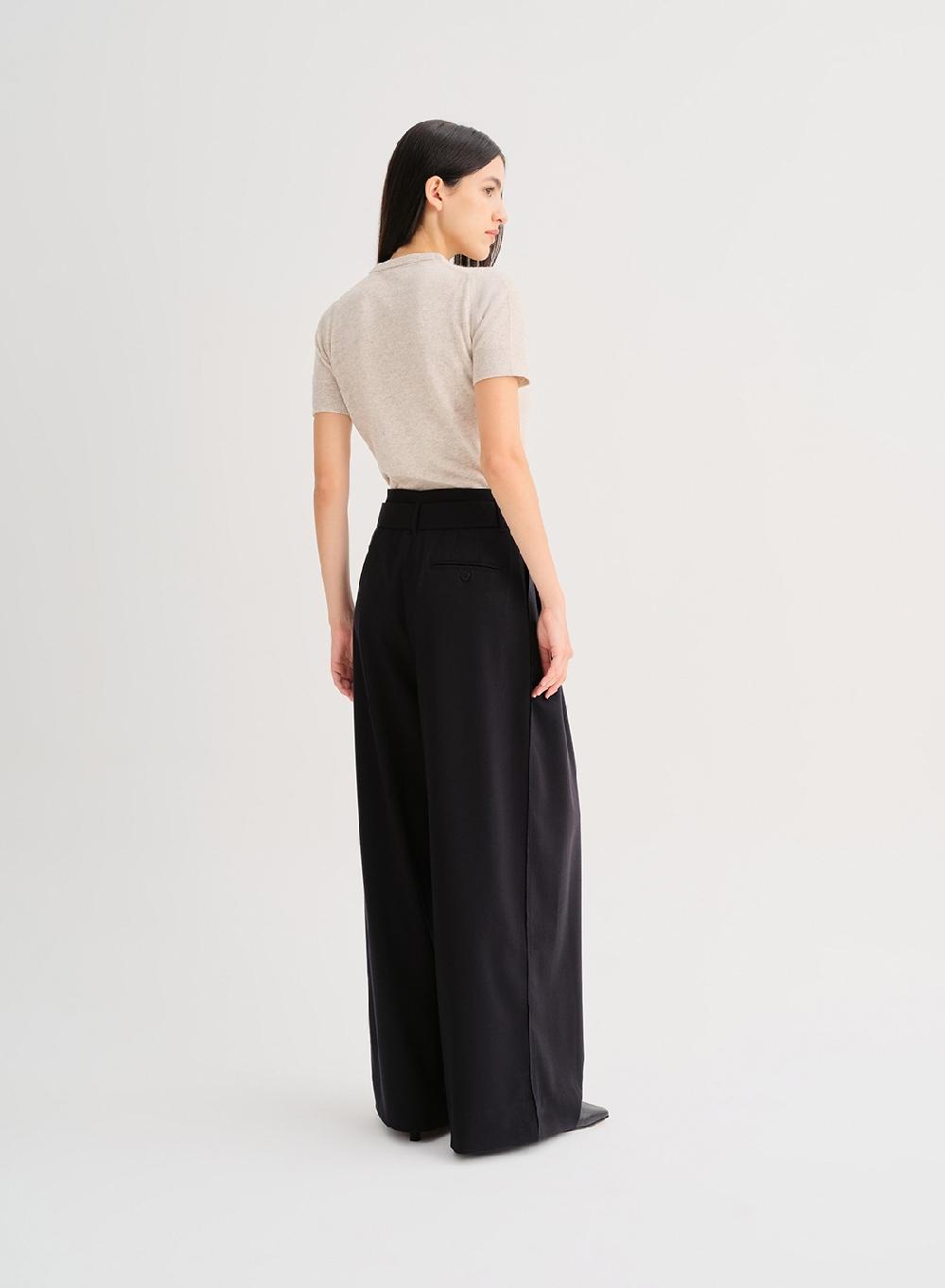 Etiqueta negra Pantalon cinturon formal En oferta