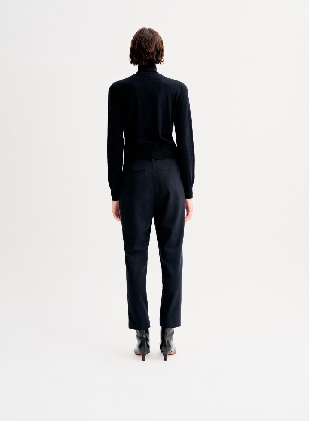 Etiqueta negra Pantalon sastre formal Gran oferta