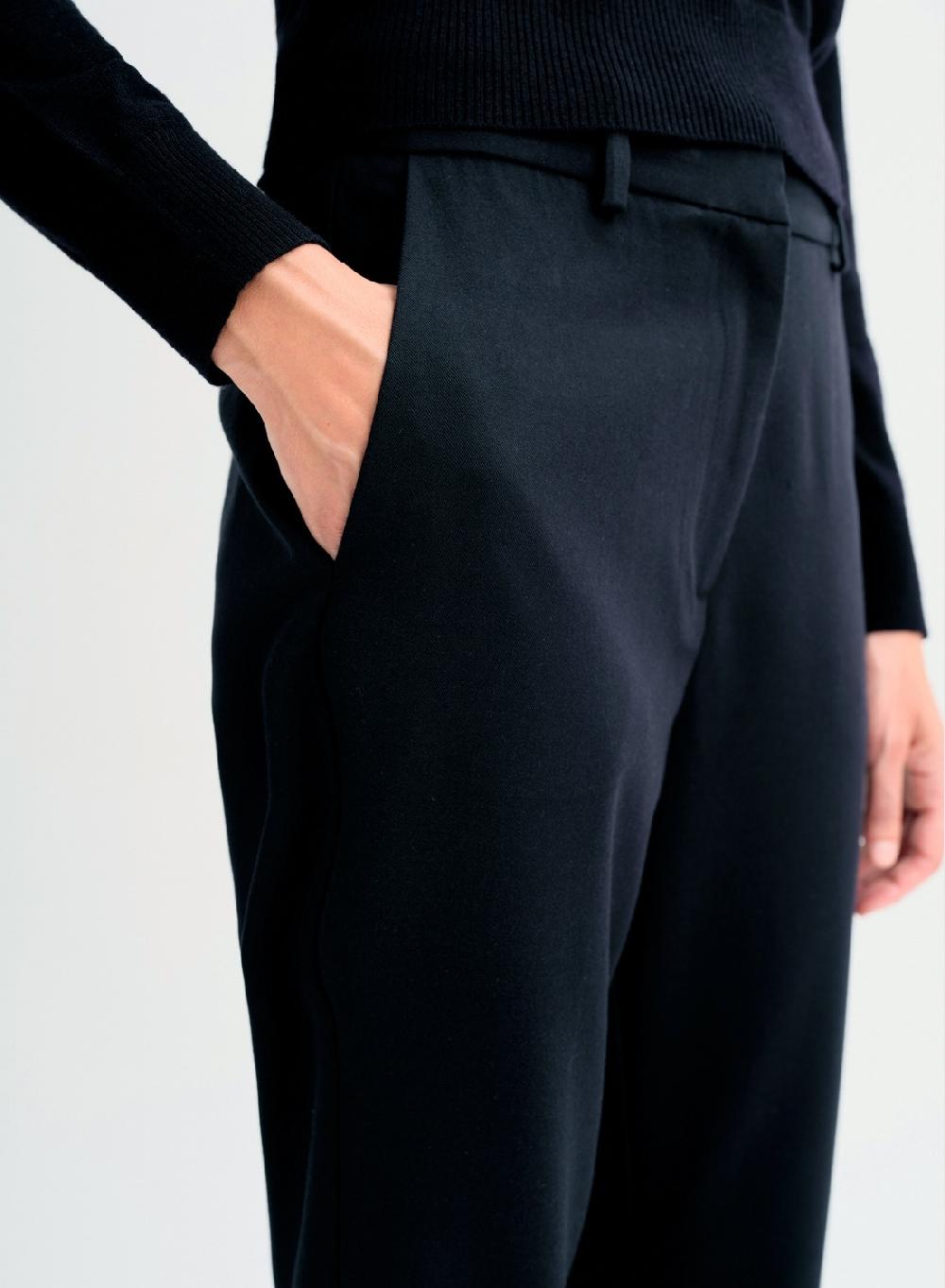 Etiqueta negra Pantalon sastre formal Gran oferta