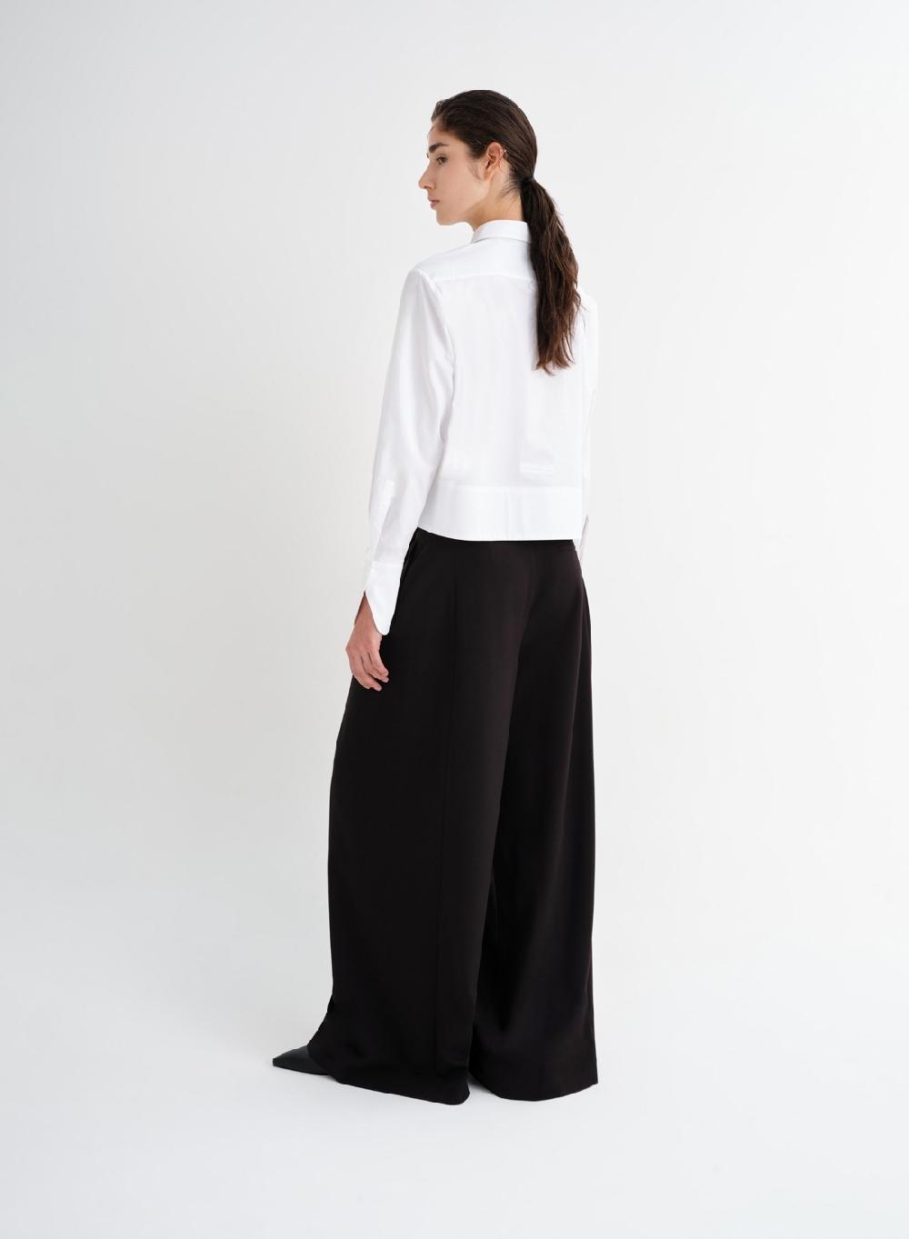 Etiqueta negra Pantalon ancho formal Rebajas baratas