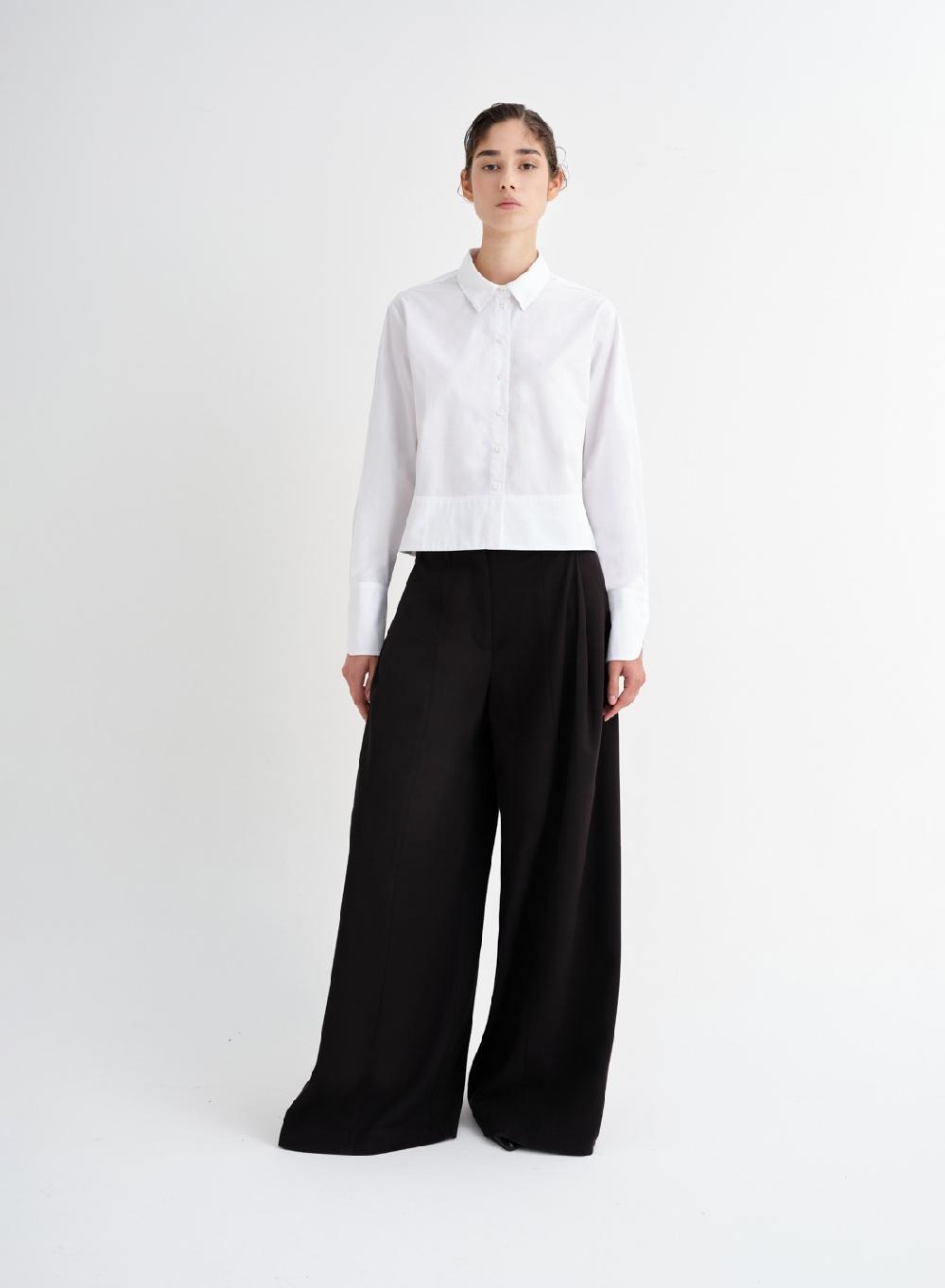 Etiqueta negra Pantalon ancho formal Rebajas baratas