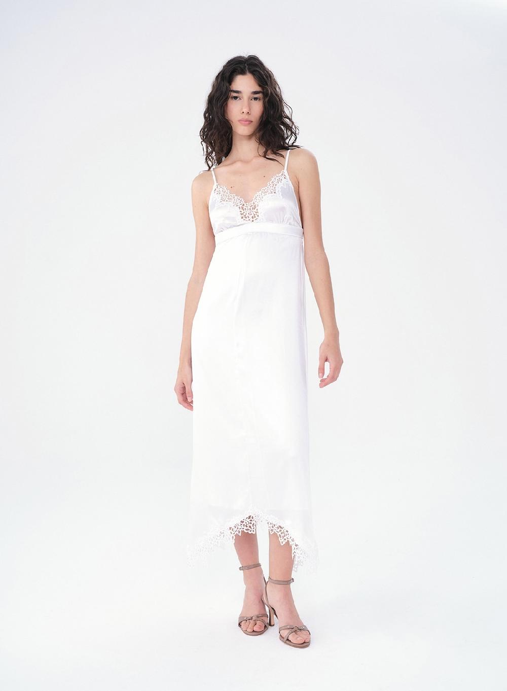 Etiqueta negra VESTIDO ENCAJE SEDA Descuento por venta flash