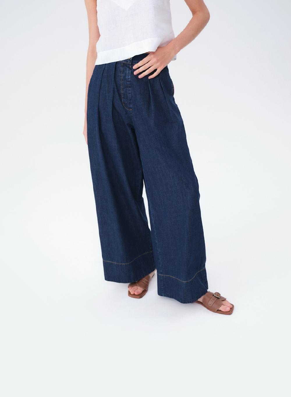 Etiqueta negra Pantalon denim liviano Descuento