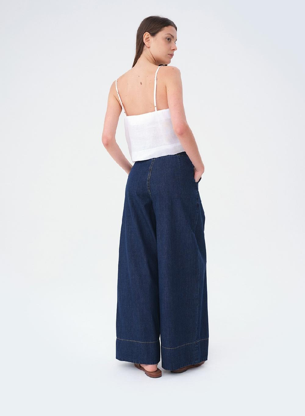 Etiqueta negra Pantalon denim liviano Descuento