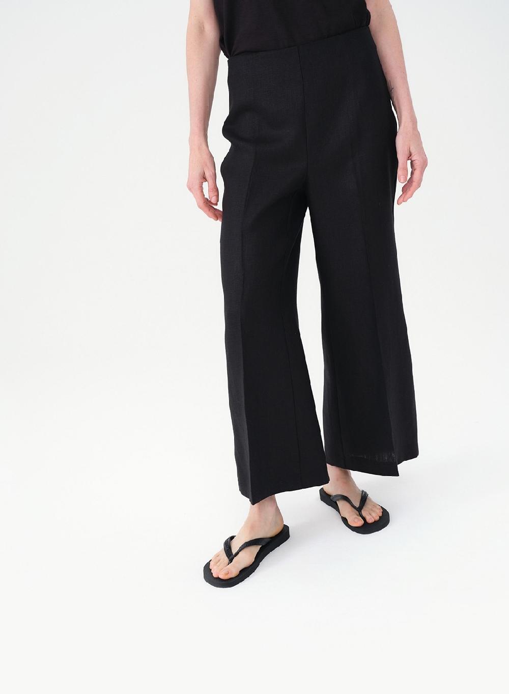 Etiqueta negra Pantalon oxford lino Rebajas top