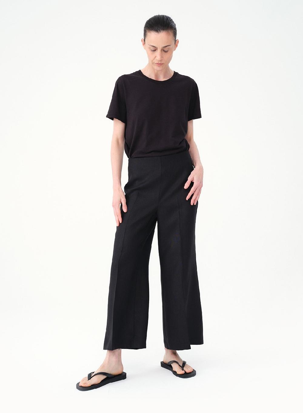 Etiqueta negra Pantalon oxford lino Rebajas top