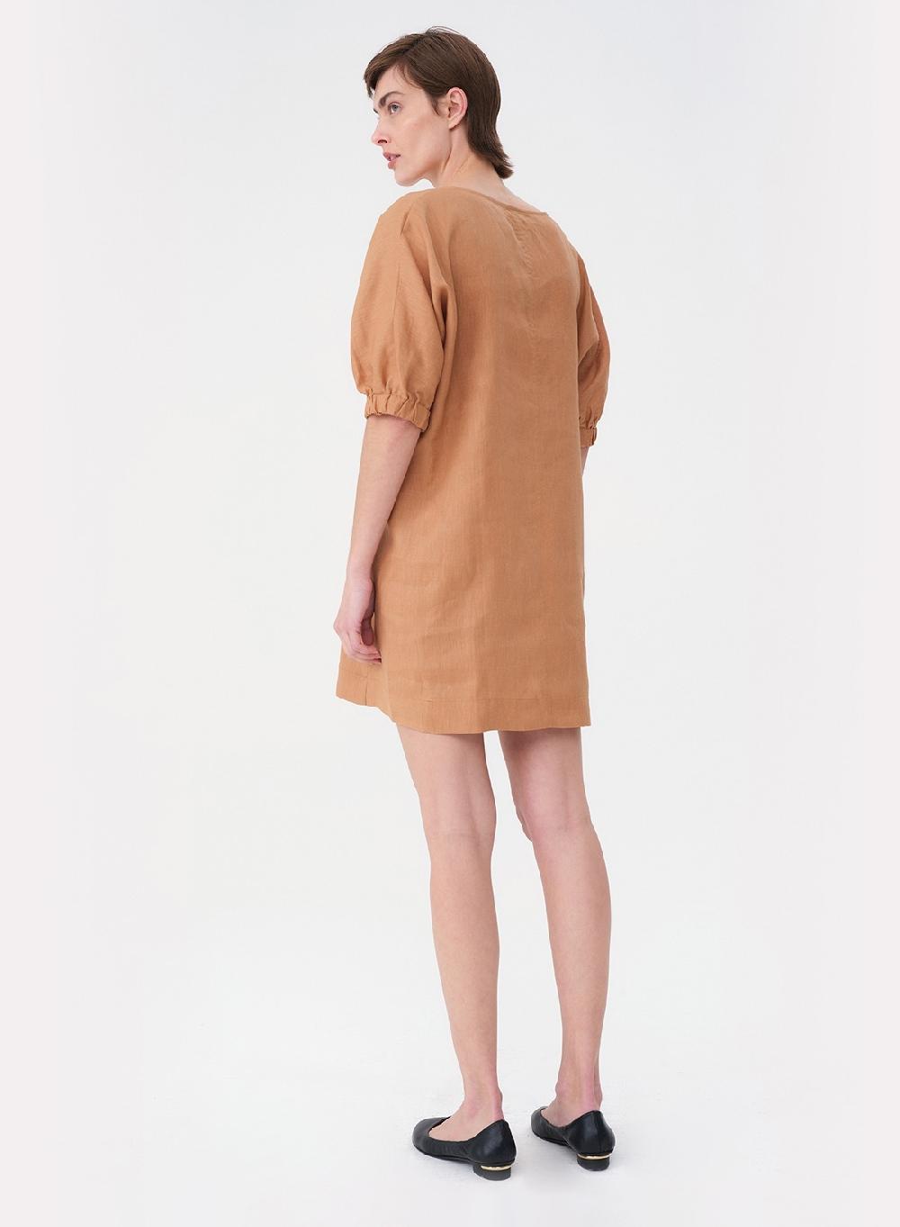 Etiqueta negra Vestido corto lino Últimos 3 días