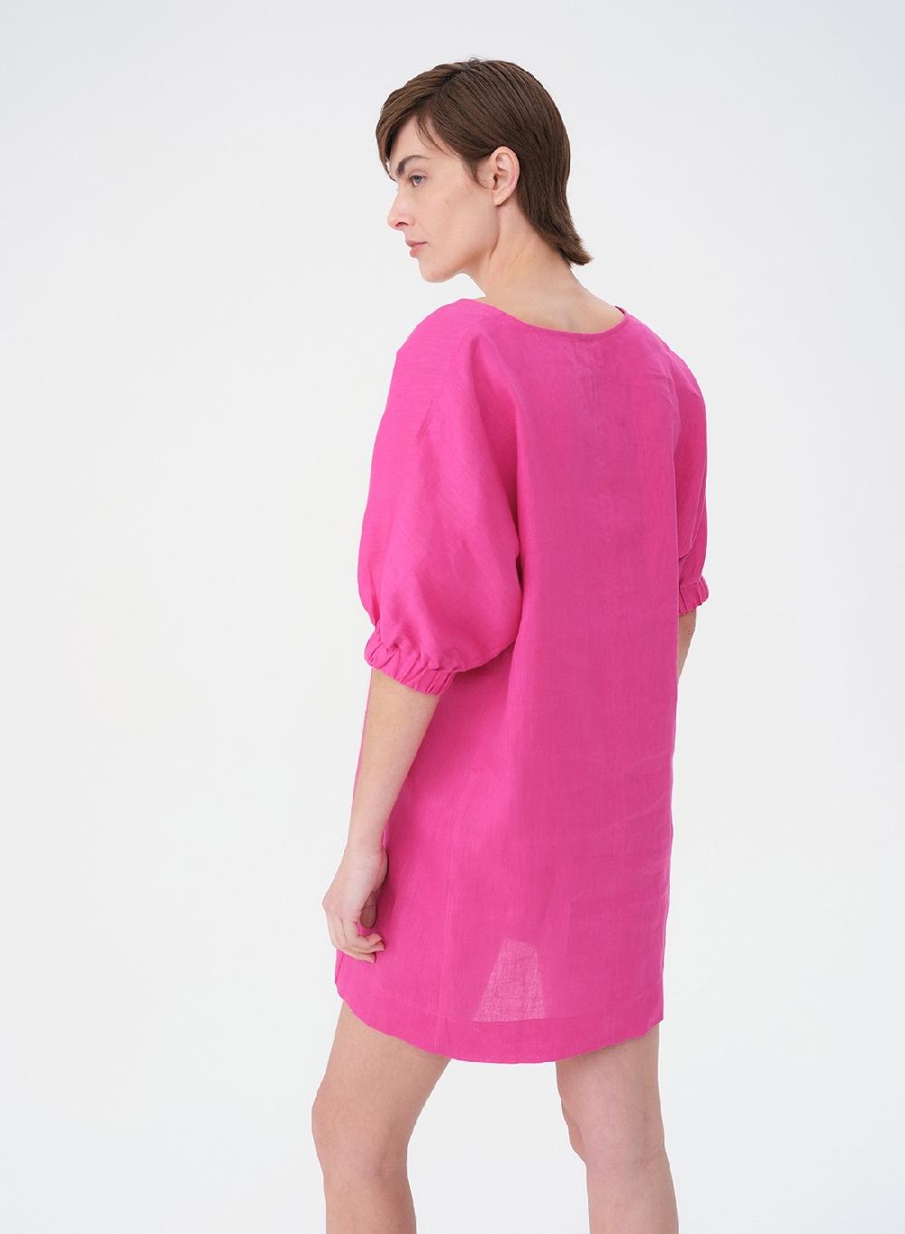 Etiqueta negra Vestido corto lino COMPRAR AHORA