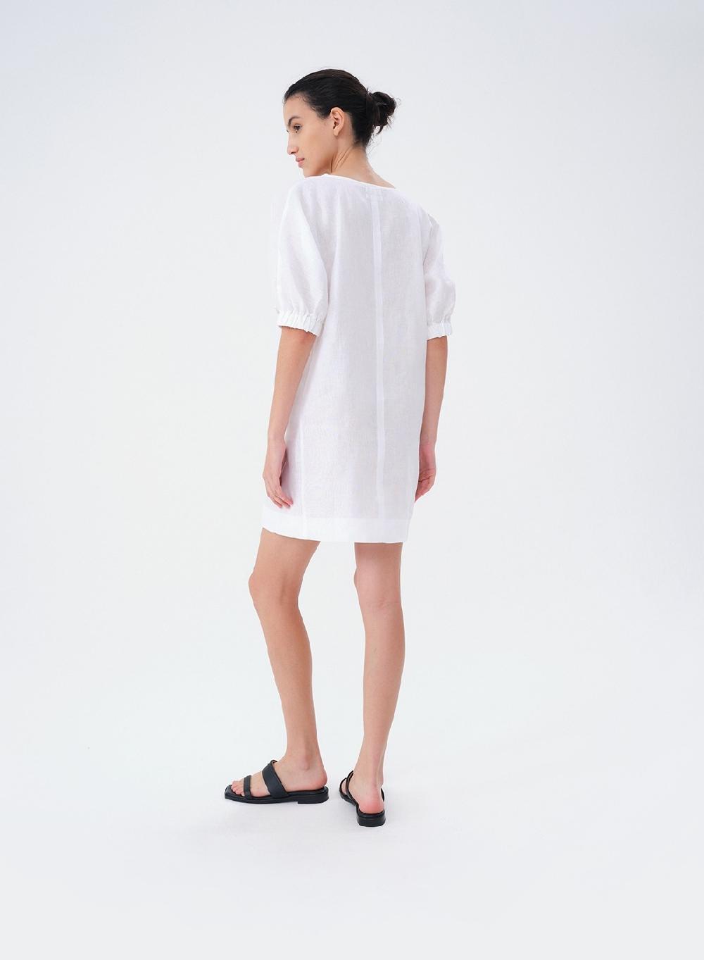Etiqueta negra Vestido corto lino ÚLTIMAS EDICIONES